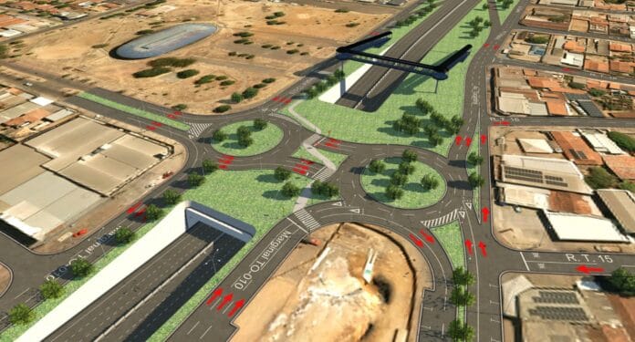 Mockup da requalificação dos acessos à rotatória na BR-010